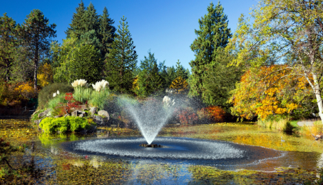 Fountain and Pond by Pond Place of Michigan